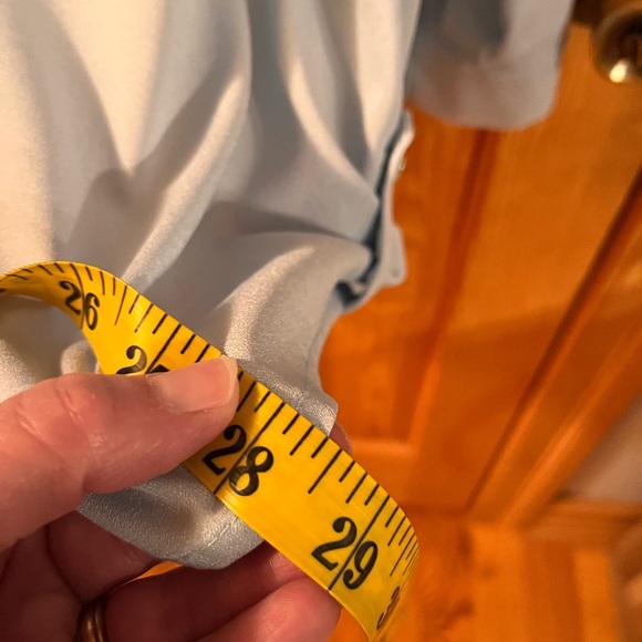 Calvin Klein Light Blue Women Shirt SZ M Silver Buttons Zippers Snap Minimalist - Picture 13 of 16